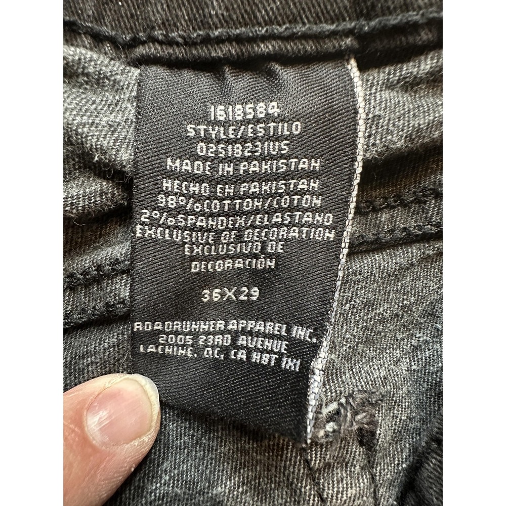 Urban Star Jeans Mens 36x29 (35x28) Black Stretch Denim Straight Leg 5 Pocket - Picture 11 of 14